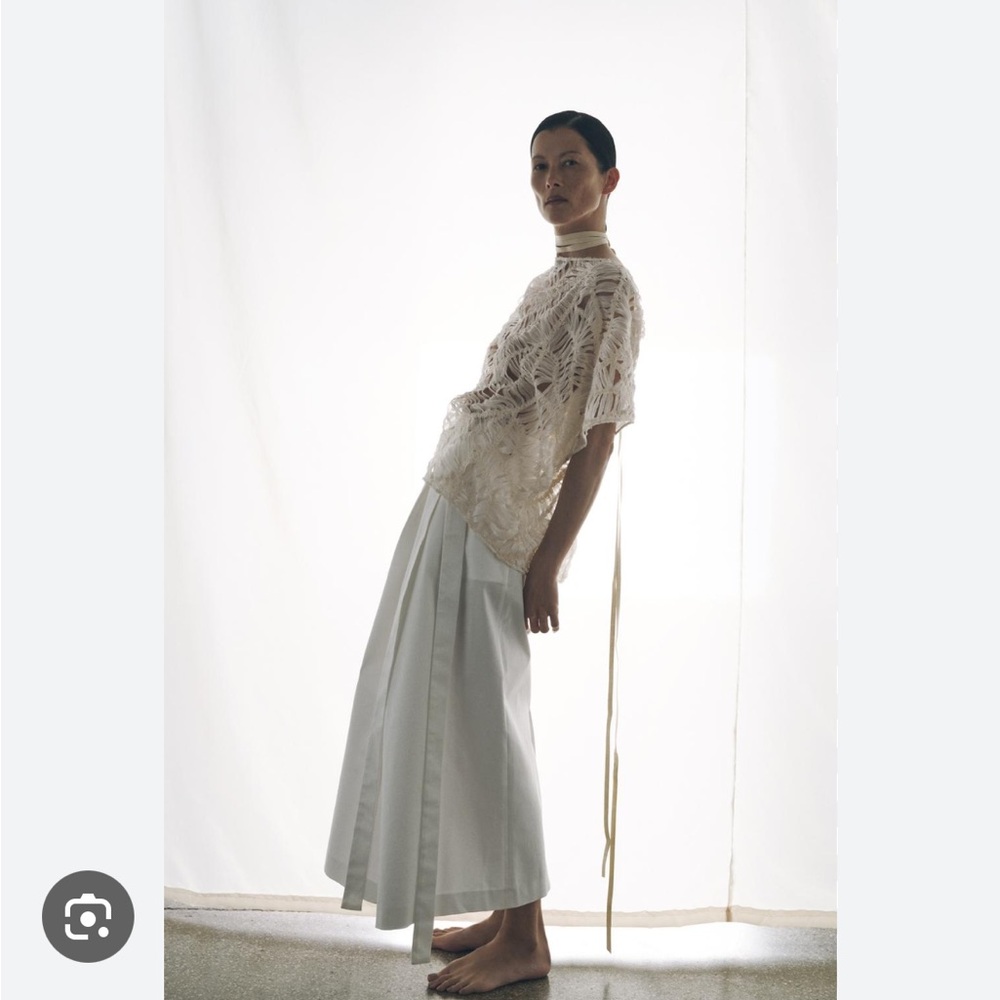 Zara NWT asymmetric midi skirt white 8294/538 - Picture 5 of 7